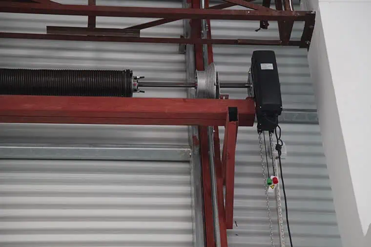 Vallis Remote Gate automatic rolling shutter motor installed to an industrial shutter