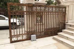 Vallis Remote Gate automatic sliding gate motor installed to a MS sliding gate